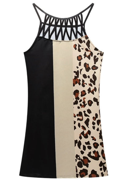 Printed Grecian Neck Mini Dress