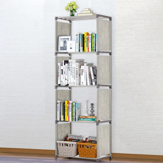 3/4 Layers Home Organizer Shelf Bookcase for Book Cloth Storage Bin Shelving Unit Organizer Cabinet Fabric Children Bookshelf