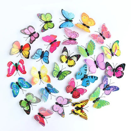 100pcs 4.5cm Mini Butterfly 3D Simulation Decoration Living Room Bedroom Wall Sticker Dormitory Restaurant Layout Party Decor