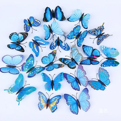 100pcs 4.5cm Mini Butterfly 3D Simulation Decoration Living Room Bedroom Wall Sticker Dormitory Restaurant Layout Party Decor