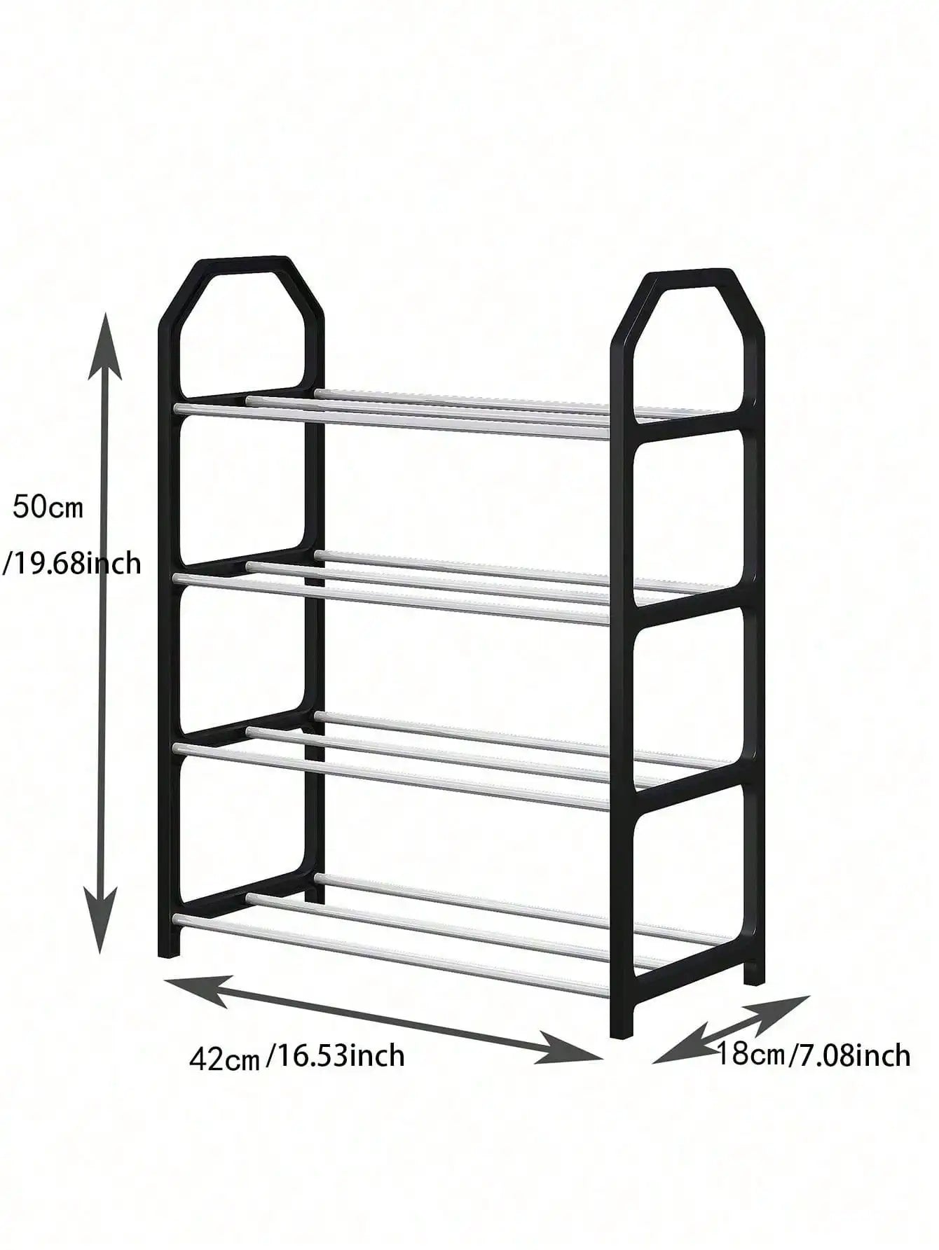 1pc Four Layer Simple Trapezoidal Shoe Rack Space Saving Bedroom Home Entrance Shoe Organizer Storage Rack Storage Shoe Cabinet