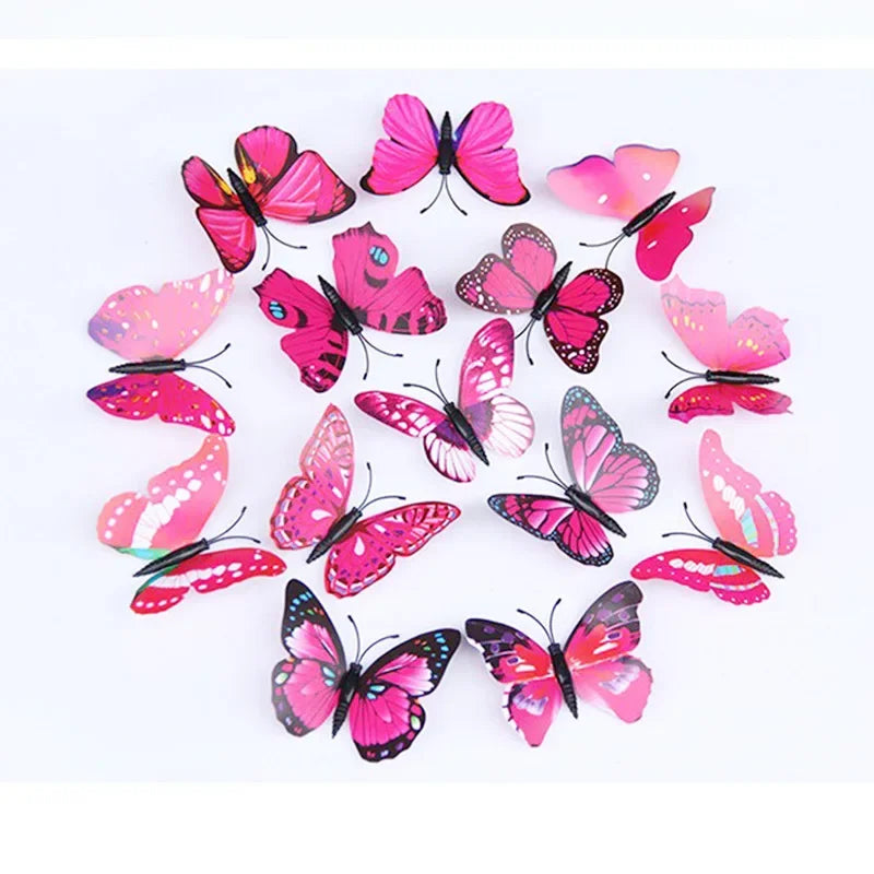 100pcs 4.5cm Mini Butterfly 3D Simulation Decoration Living Room Bedroom Wall Sticker Dormitory Restaurant Layout Party Decor