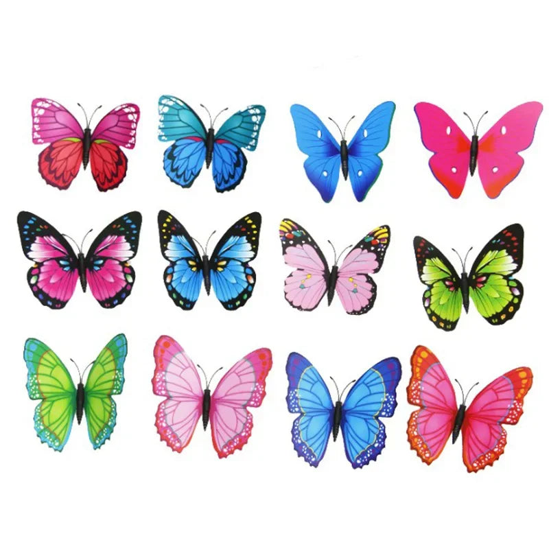 100pcs 4.5cm Mini Butterfly 3D Simulation Decoration Living Room Bedroom Wall Sticker Dormitory Restaurant Layout Party Decor