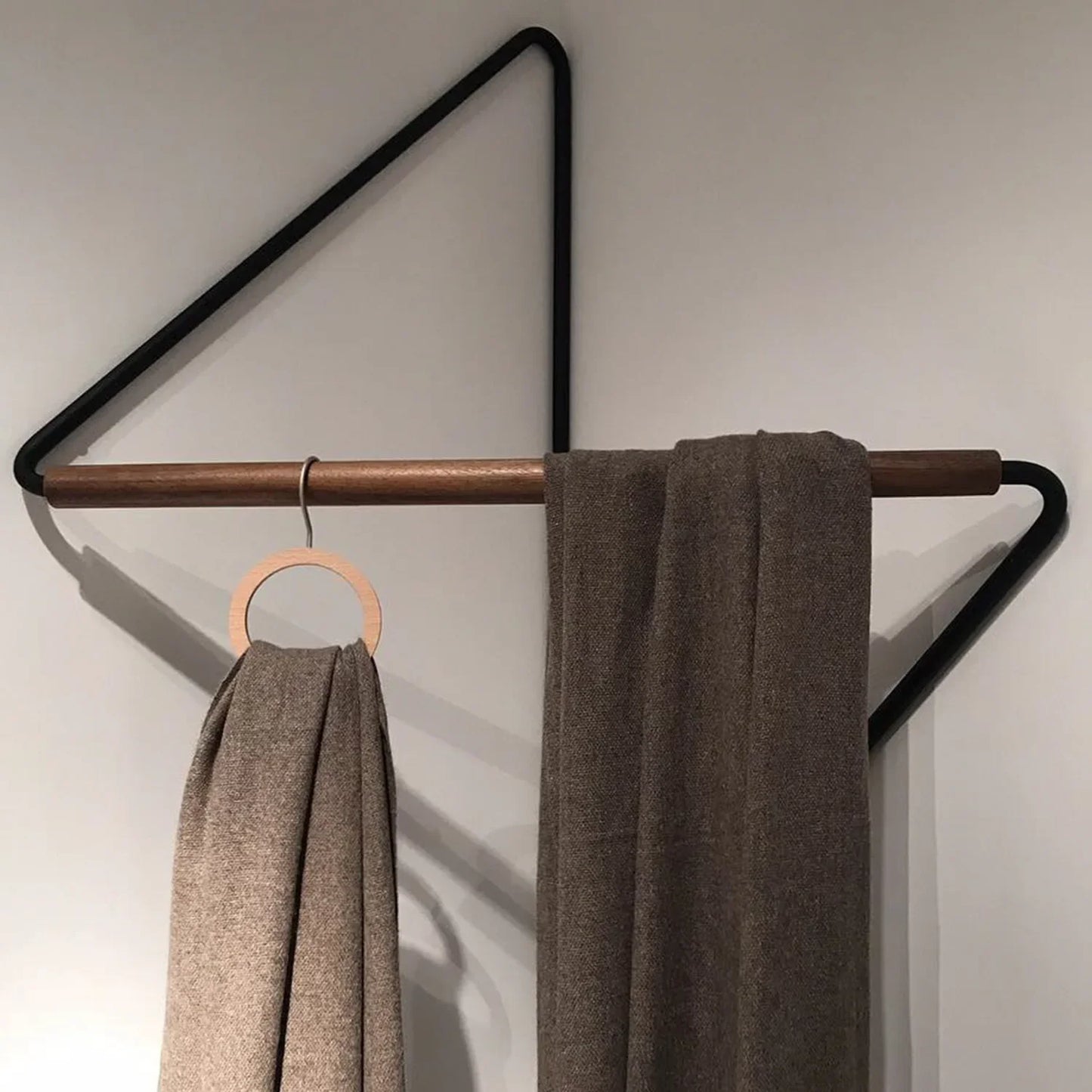 Wrought Iron Hanger for Corner, Wooden Coat Rack, Creative Modern Minimalist Style