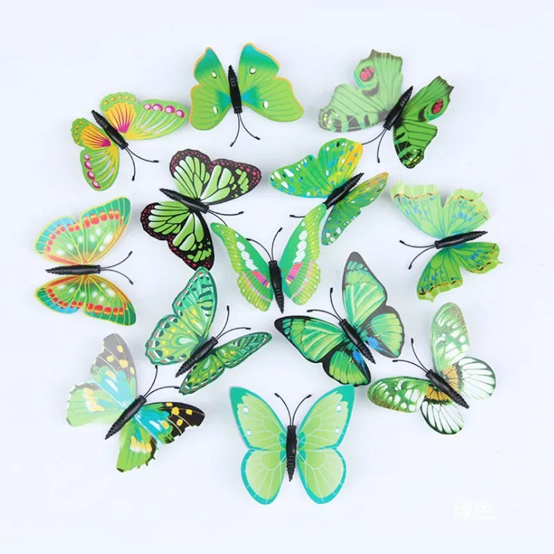 100pcs 4.5cm Mini Butterfly 3D Simulation Decoration Living Room Bedroom Wall Sticker Dormitory Restaurant Layout Party Decor